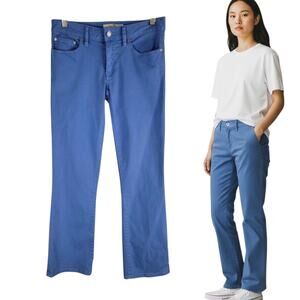 Tory Burch Straight Leg Ankle Jeans Blue Zip Up Logo Size 25